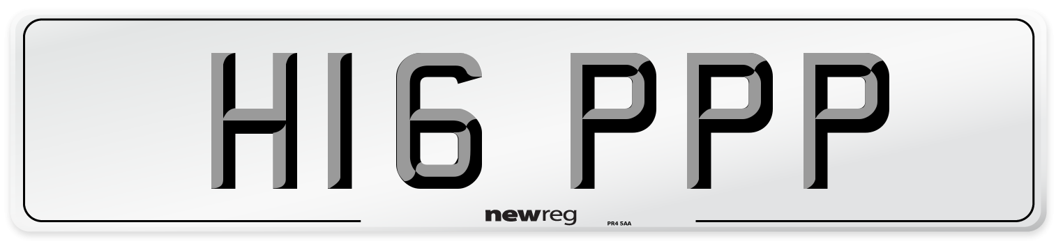 H16 PPP Number Plate from New Reg